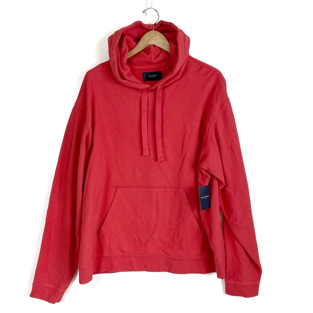 LUCKY BRAND Red Hooded Pullover Sweatshirt